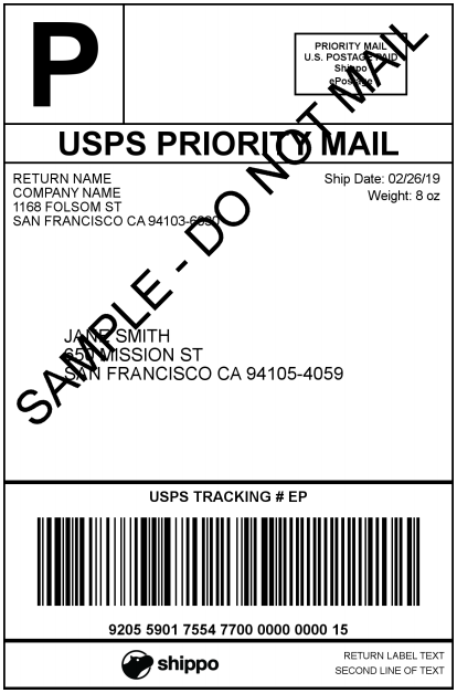 USPS Shipping Label Examples in Shippo Shippo